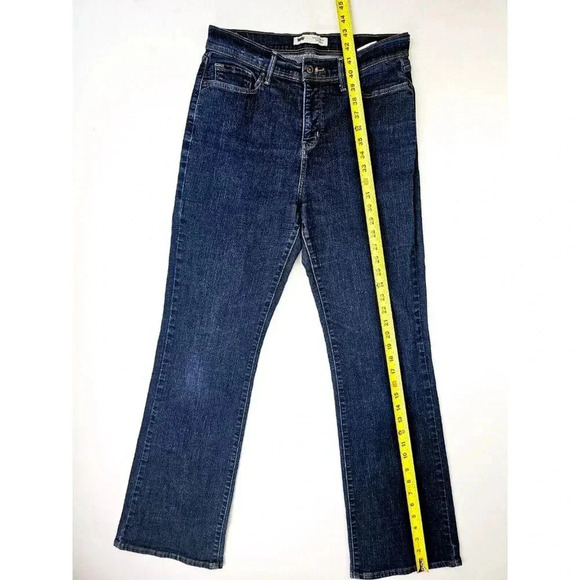 Levis 30X32 Womens 512 Perfectly Slimming Bootcut Size 10M Blue Denim Logo Jeans - Picture 13 of 14
